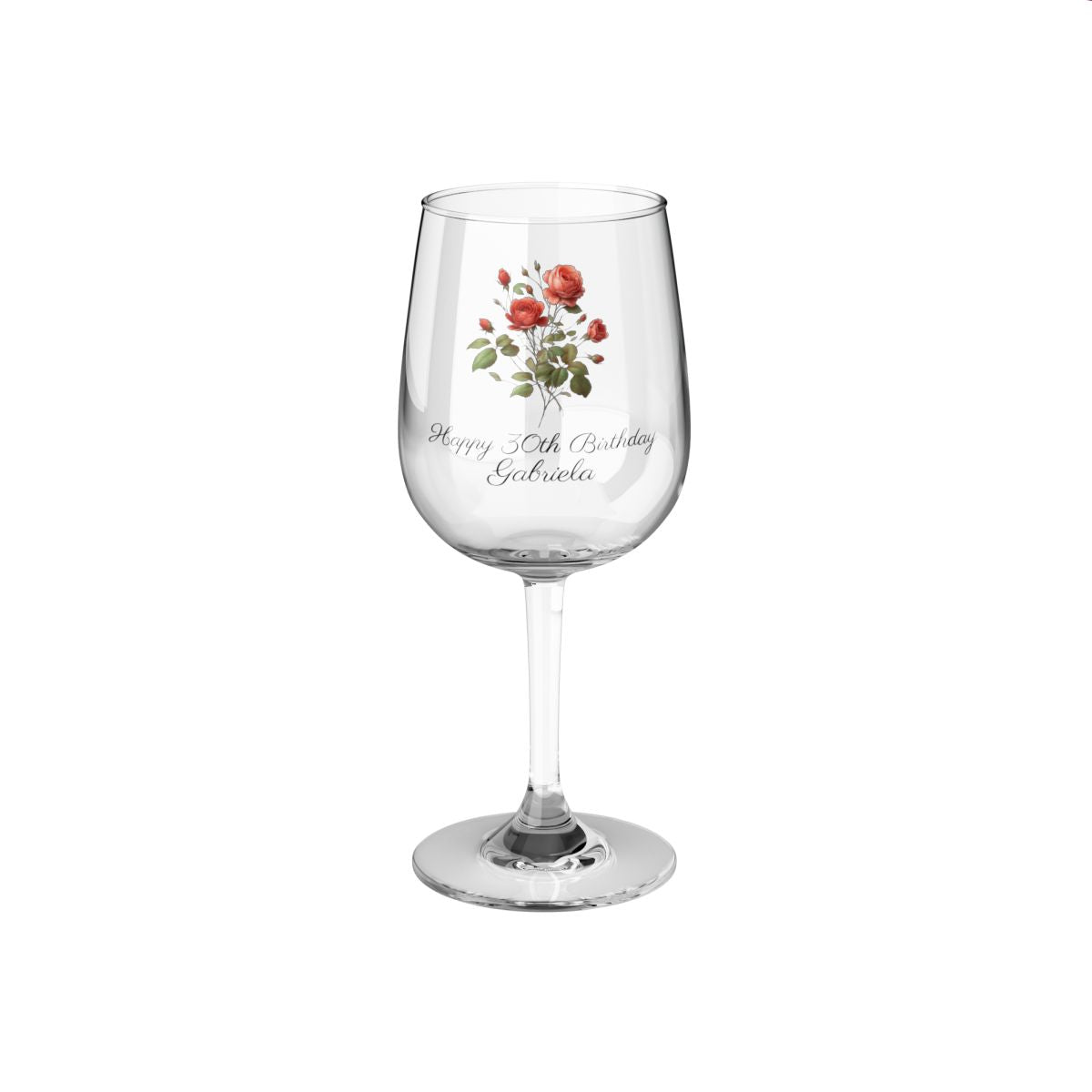 Rose June Personalised Floral Birthday Month Bouquet Wine Glass, Stemless Wine Glass, Whiskey Glass, Rocks Glass