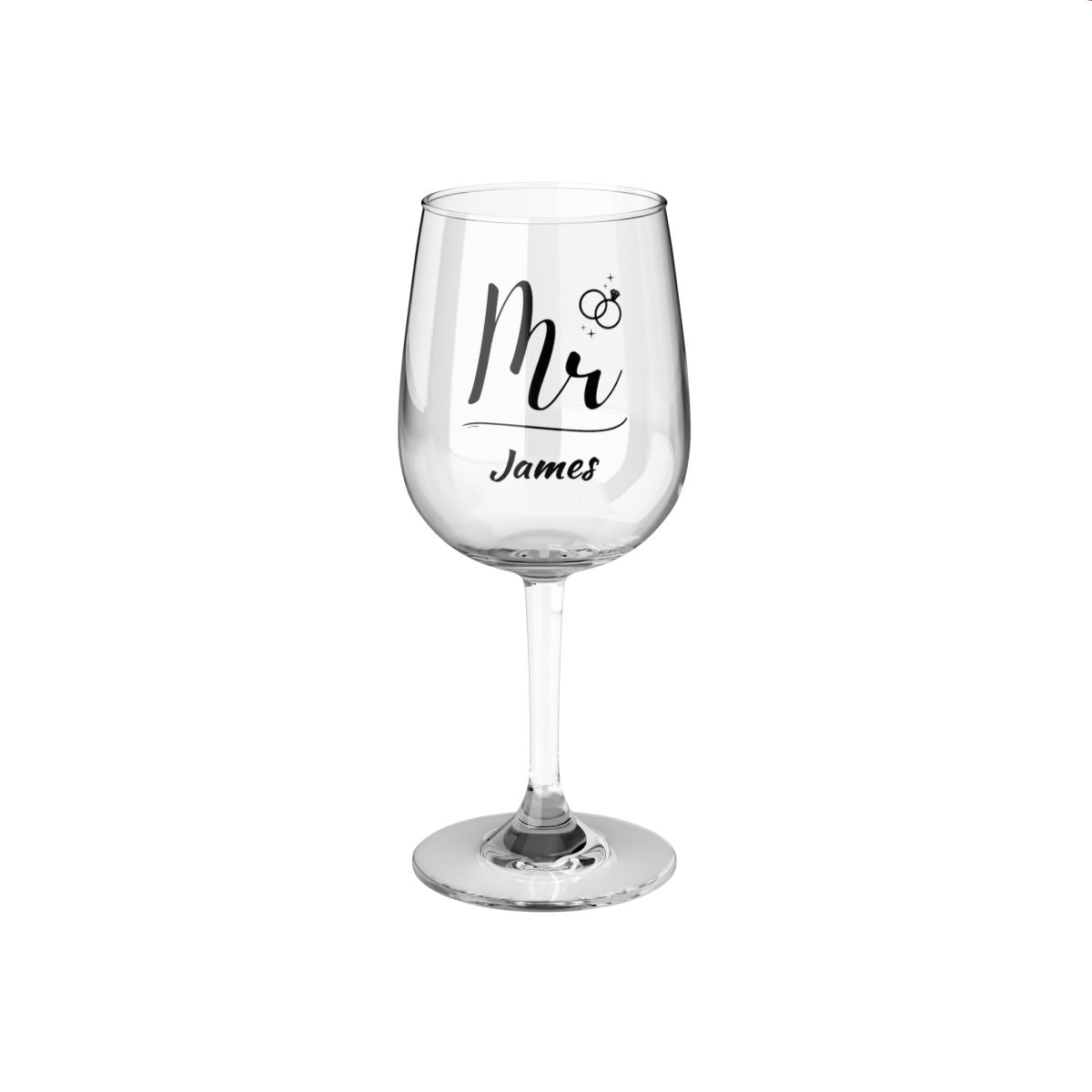 Personalised Christmas Mr & Mrs Wine Glass 12oz, Whiskey Glass 6oz, Stemless Wine Glass 11.75oz, Rock Glass 10oz