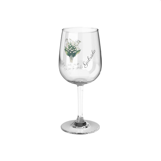 Lily of the valley-May Quote Personalised Floral Birthday Month Bouquet Wine Glass, Stemless Wine Glass, Whiskey Glass, Rocks Glass