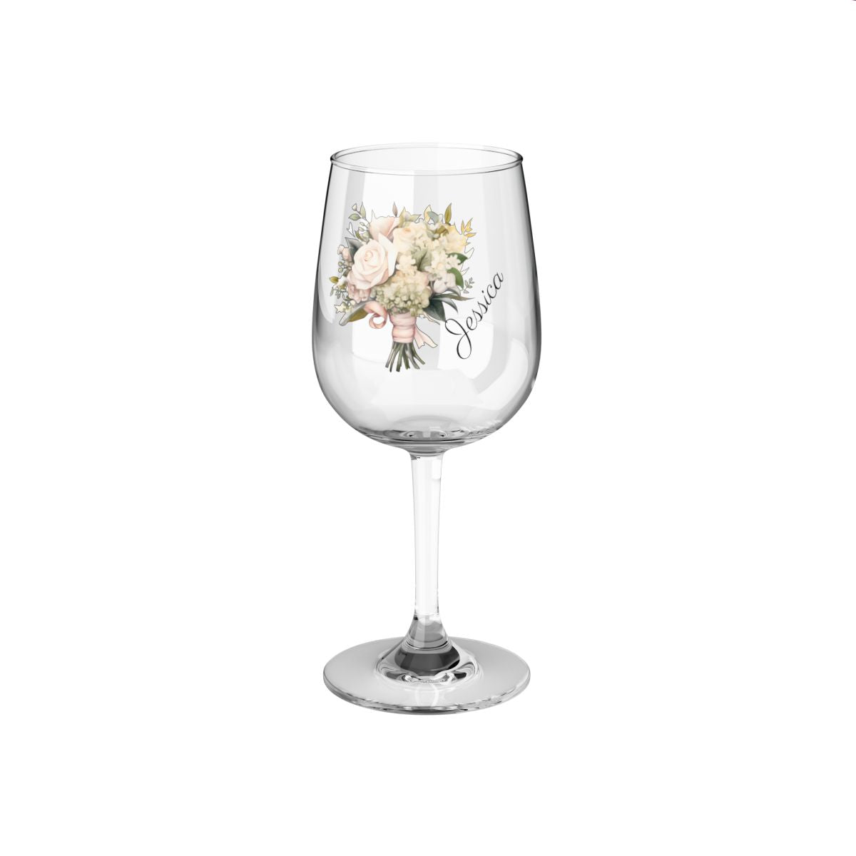 Wedding Bouquets Flower Personalised Floral Bouquet Wine Glass, Stemless Wine Glass, Whiskey Glass, Rocks Glass