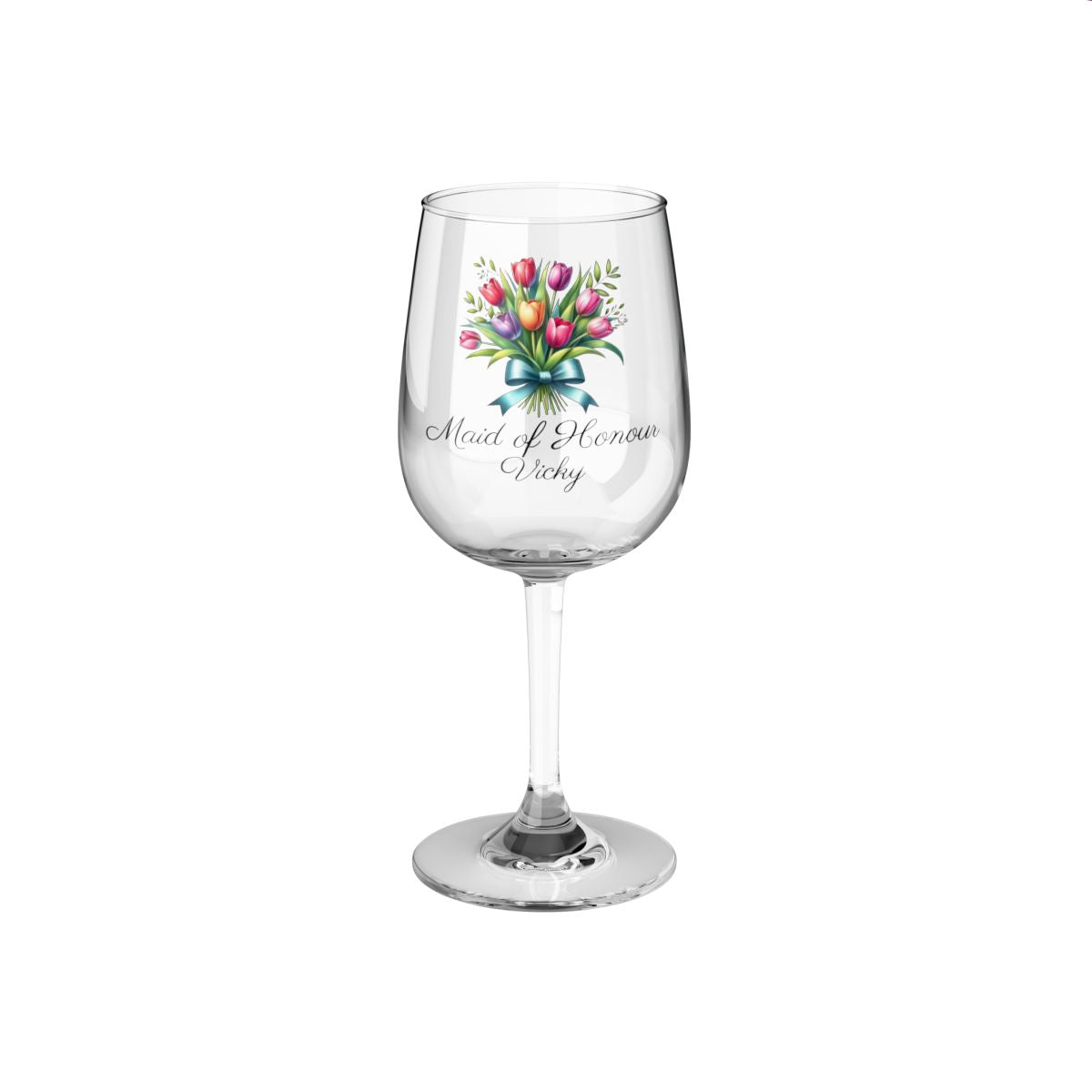 Personalised Floral Bouquet Wine Glass, Stemless Wine Glass, Whiskey Glass, Rocks Glass