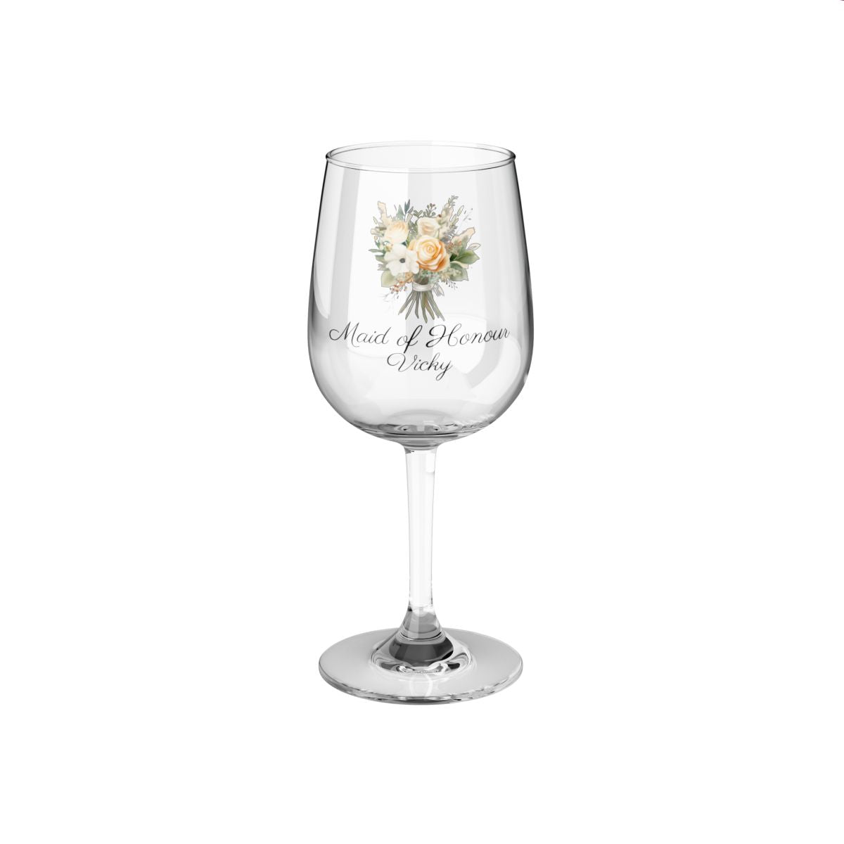 Wedding Bouquets Flower Personalised Floral Bouquet Wine Glass, Stemless Wine Glass, Whiskey Glass, Rocks Glass