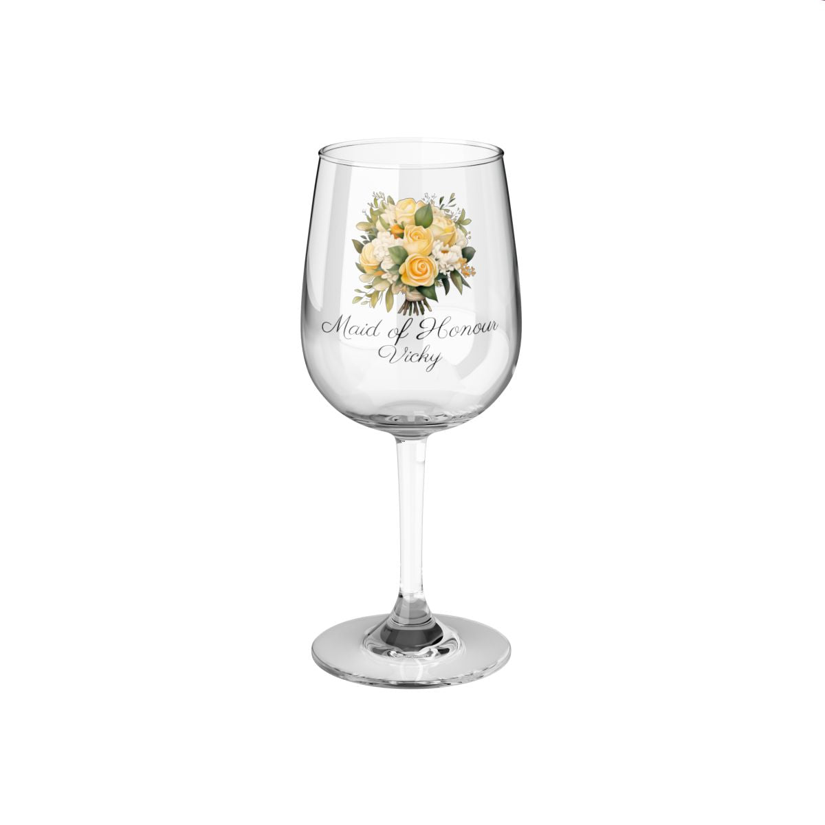 Wedding Bouquets Flower Personalised Floral Bouquet Wine Glass, Stemless Wine Glass, Whiskey Glass, Rocks Glass