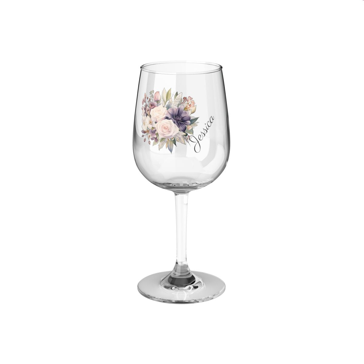 Wedding Bouquets Flower Personalised Floral Bouquet Wine Glass, Stemless Wine Glass, Whiskey Glass, Rocks Glass