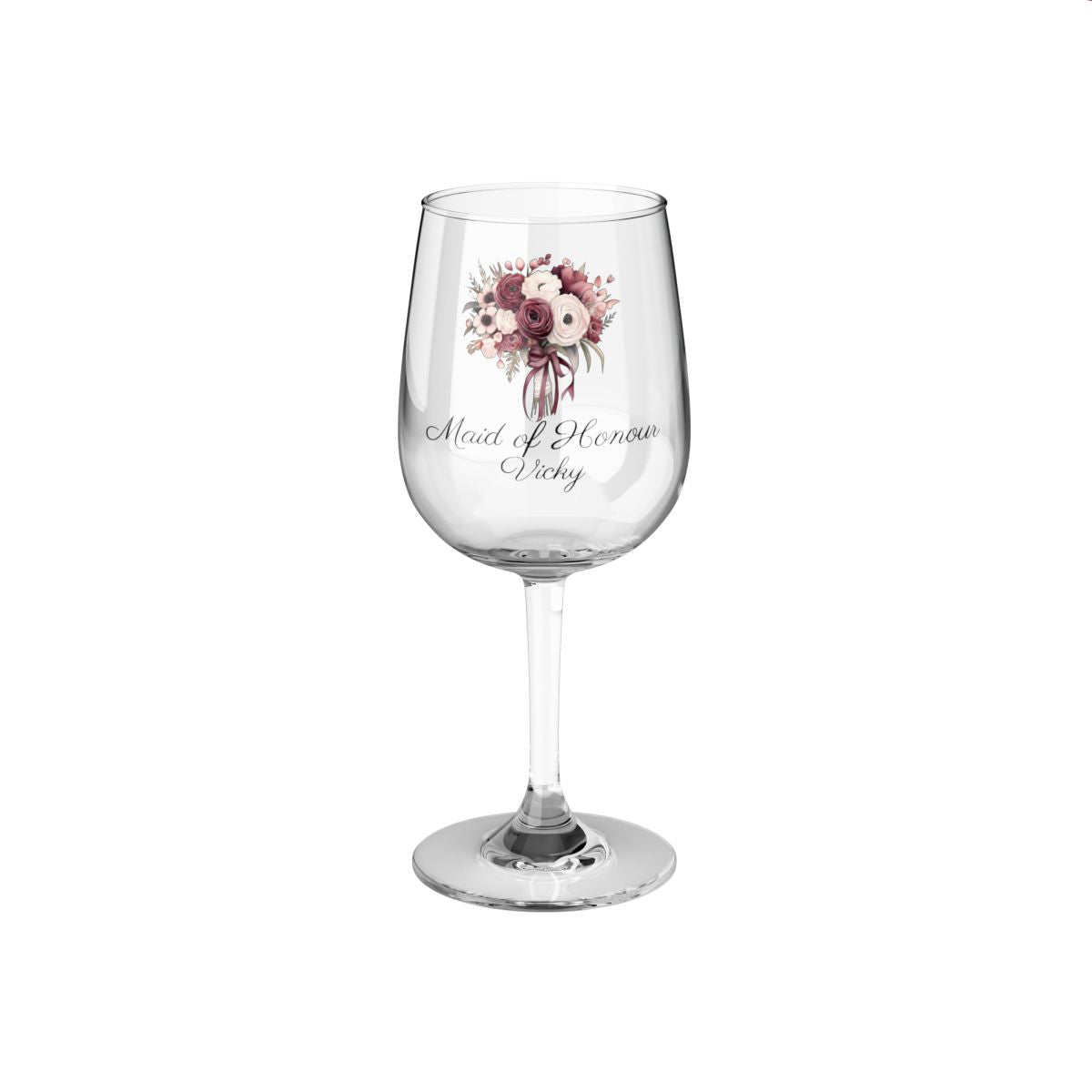 Wedding Bouquets Flower Personalised Floral Bouquet Wine Glass, Stemless Wine Glass, Whiskey Glass, Rocks Glass