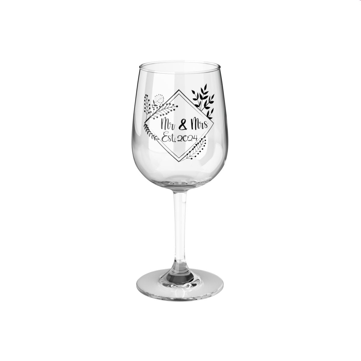 Mr And Mrs-14 Personalised Christmas Mr & Mrs Wine Glass 12oz, Whiskey Glass 6oz, Stemless Wine Glass 11.75oz, Rock Glass 10oz