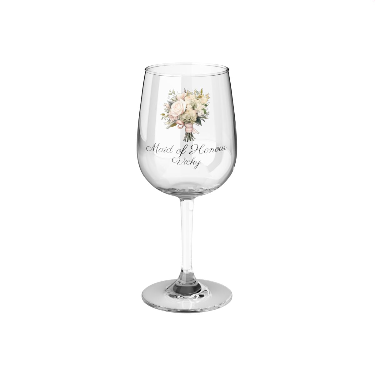 Wedding Bouquets Flower Personalised Floral Bouquet Wine Glass, Stemless Wine Glass, Whiskey Glass, Rocks Glass