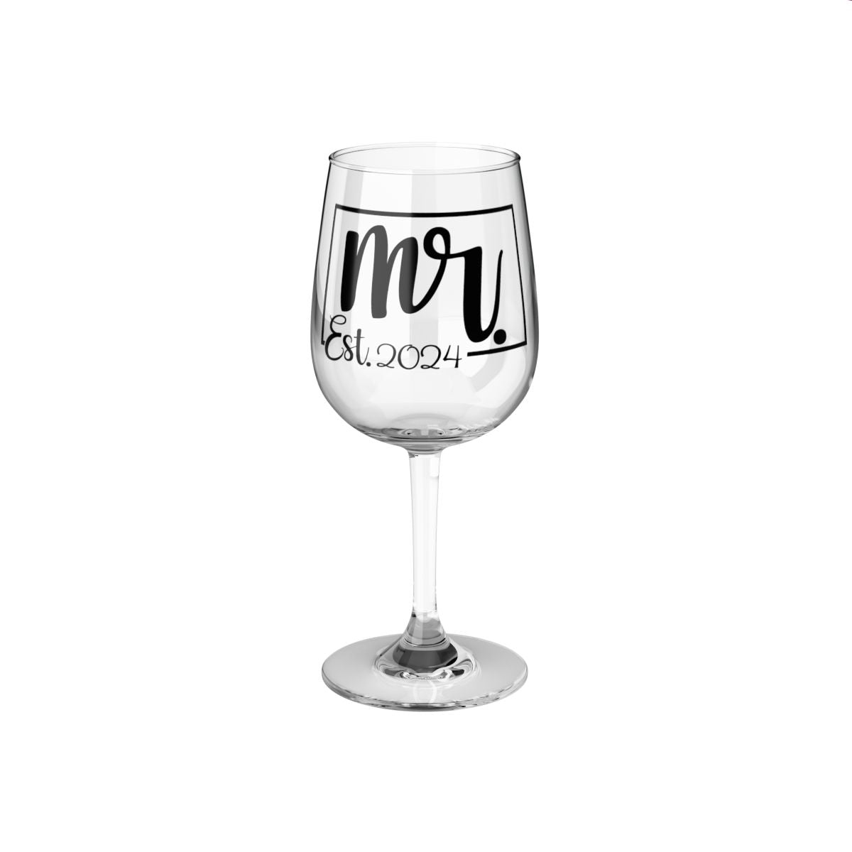 Mr And Mrs-4a Personalised Christmas Mr & Mrs Wine Glass 12oz, Whiskey Glass 6oz, Stemless Wine Glass 11.75oz, Rock Glass 10oz