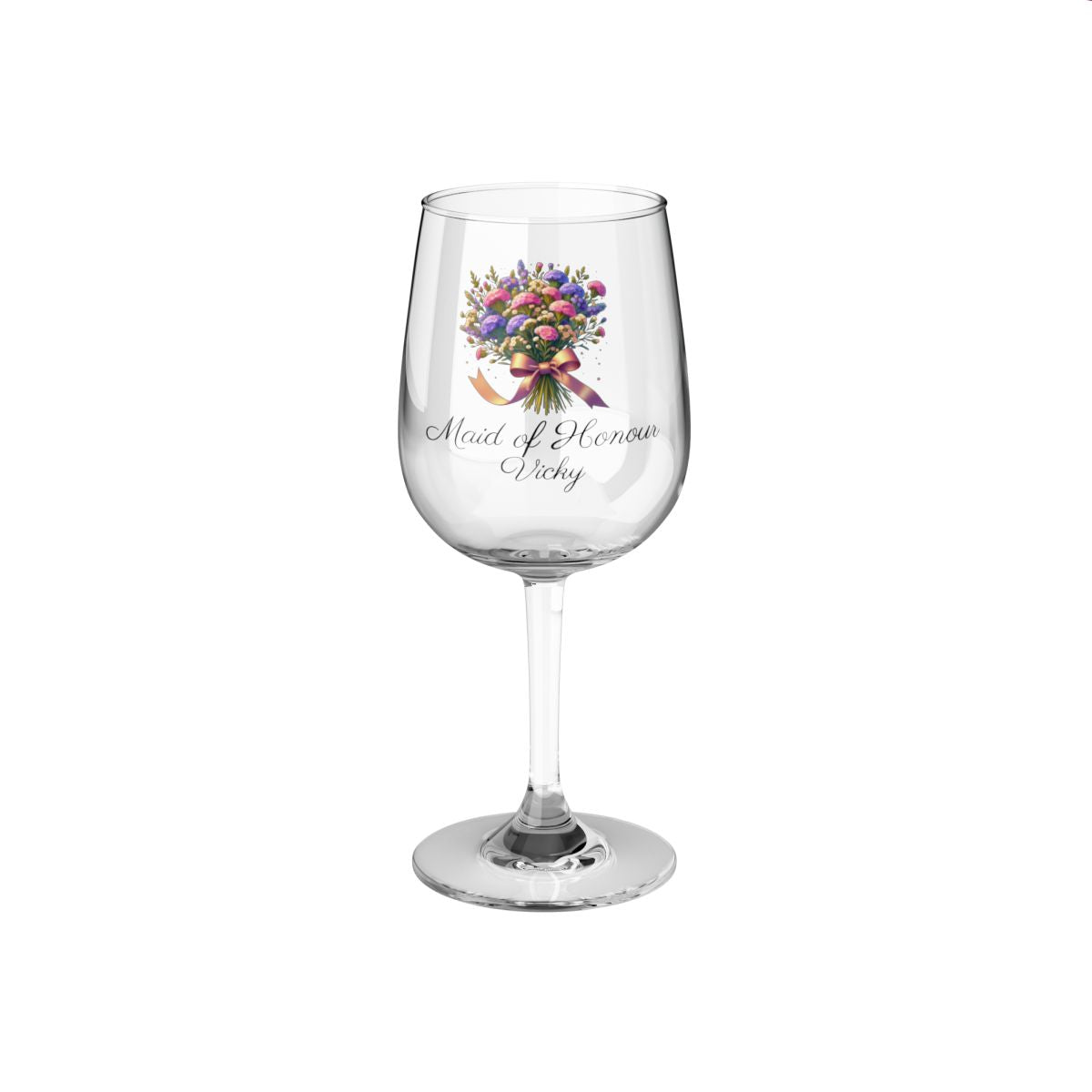 Personalised Floral Bouquet Wine Glass, Stemless Wine Glass, Whiskey Glass, Rocks Glass