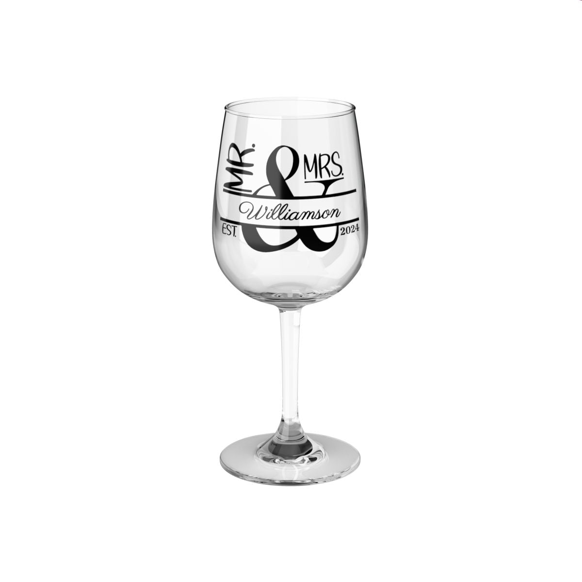 Mr And Mrs-18 Personalised Christmas Mr & Mrs Wine Glass 12oz, Whiskey Glass 6oz, Stemless Wine Glass 11.75oz, Rock Glass 10oz