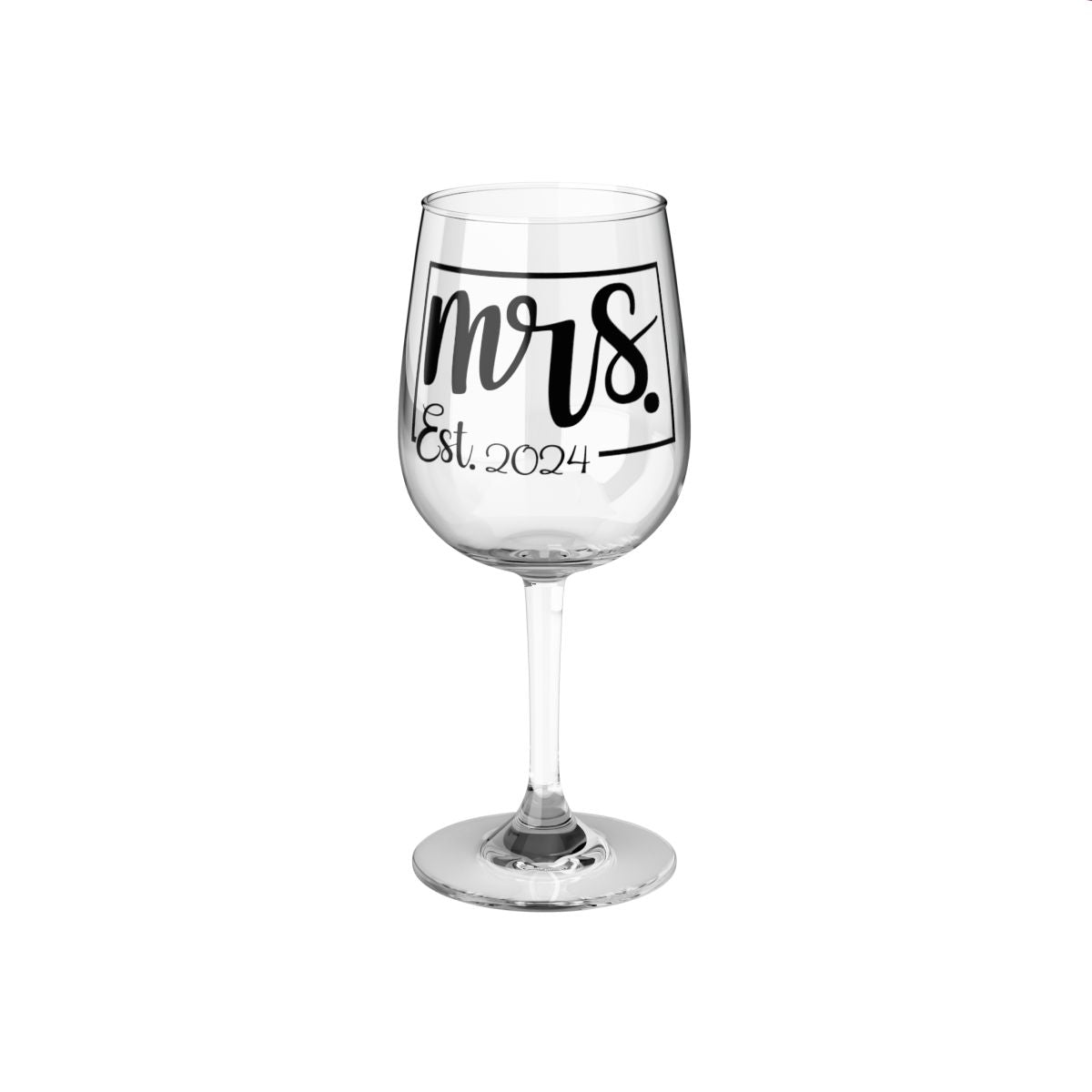 Mr And Mrs-4a Personalised Christmas Mr & Mrs Wine Glass 12oz, Whiskey Glass 6oz, Stemless Wine Glass 11.75oz, Rock Glass 10oz