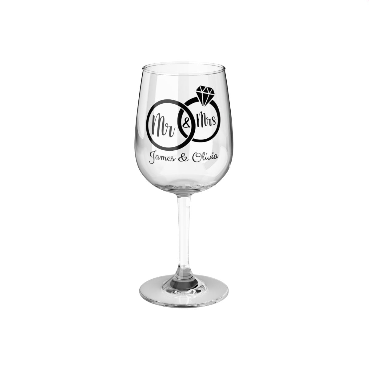 Mr And Mrs-11 Personalised Christmas Mr & Mrs Wine Glass 12oz, Whiskey Glass 6oz, Stemless Wine Glass 11.75oz, Rock Glass 10oz