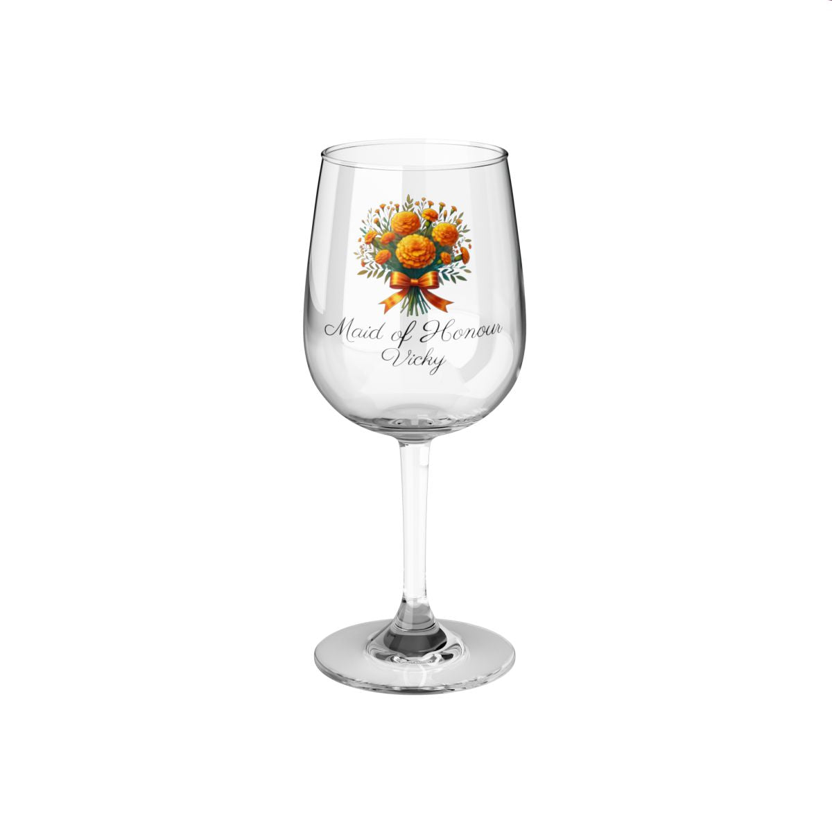 Personalised Floral Bouquet Wine Glass, Stemless Wine Glass, Whiskey Glass, Rocks Glass