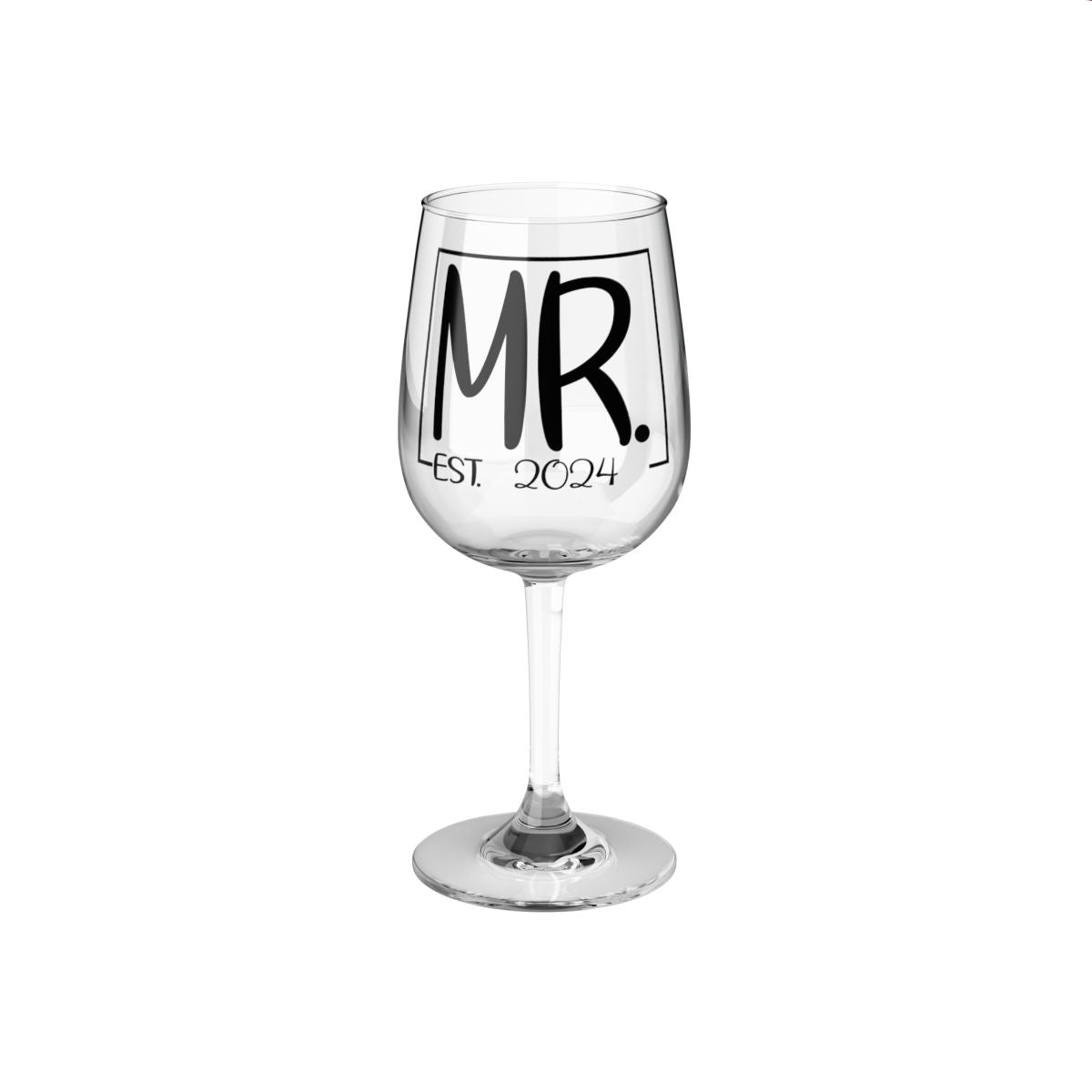 Mr And Mrs 1 Personalised Christmas Mr & Mrs Wine Glass 12oz, Whiskey Glass 6oz, Stemless Wine Glass 11.75oz, Rock Glass 10oz