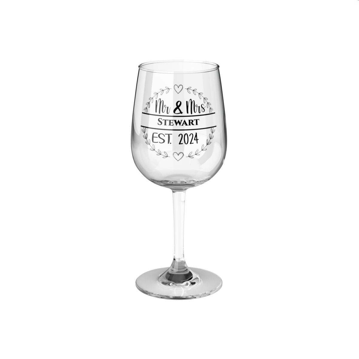 Mr And Mrs-19 Personalised Christmas Mr & Mrs Wine Glass 12oz, Whiskey Glass 6oz, Stemless Wine Glass 11.75oz, Rock Glass 10oz