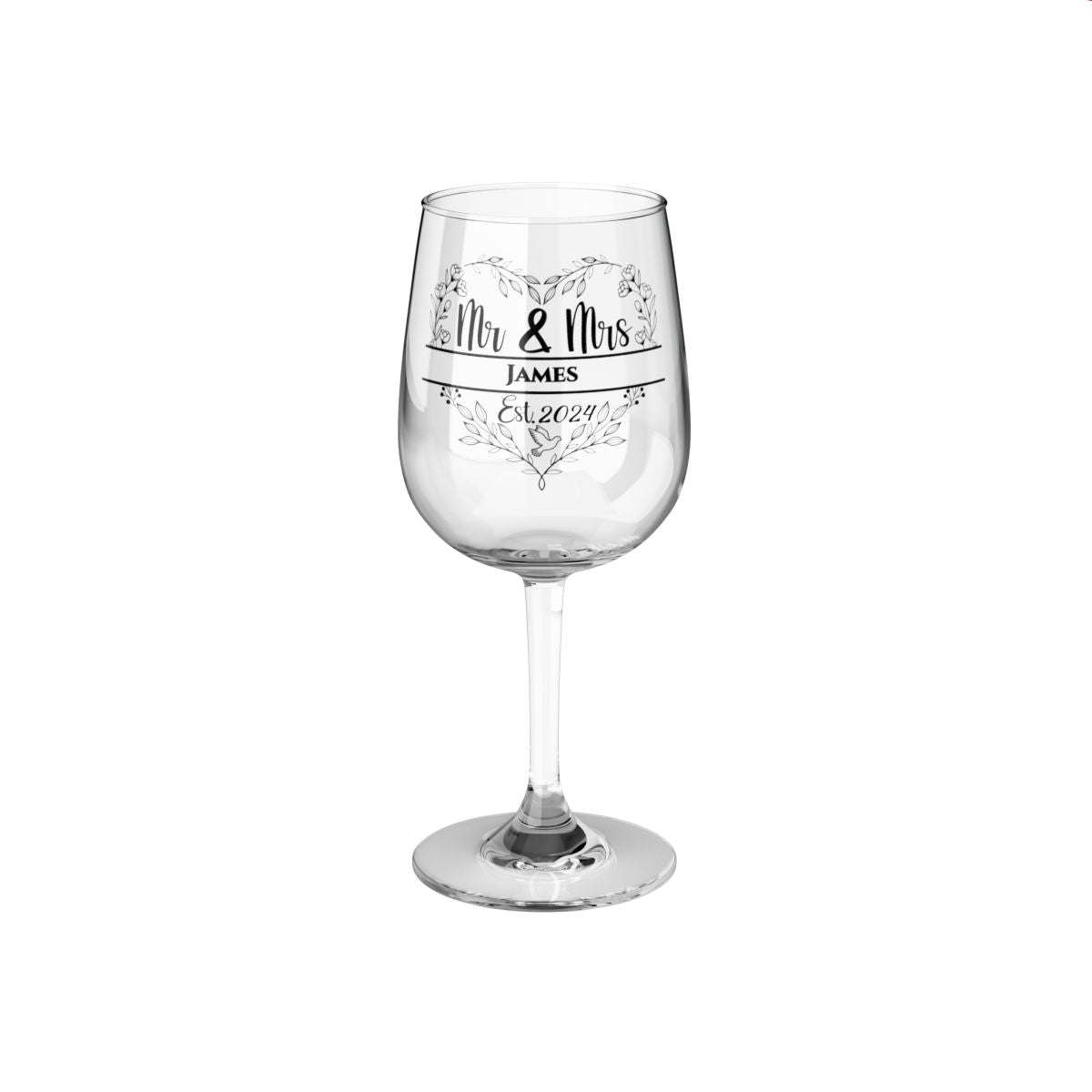 Mr And Mrs-21 Personalised Christmas Mr & Mrs Wine Glass 12oz, Whiskey Glass 6oz, Stemless Wine Glass 11.75oz, Rock Glass 10oz