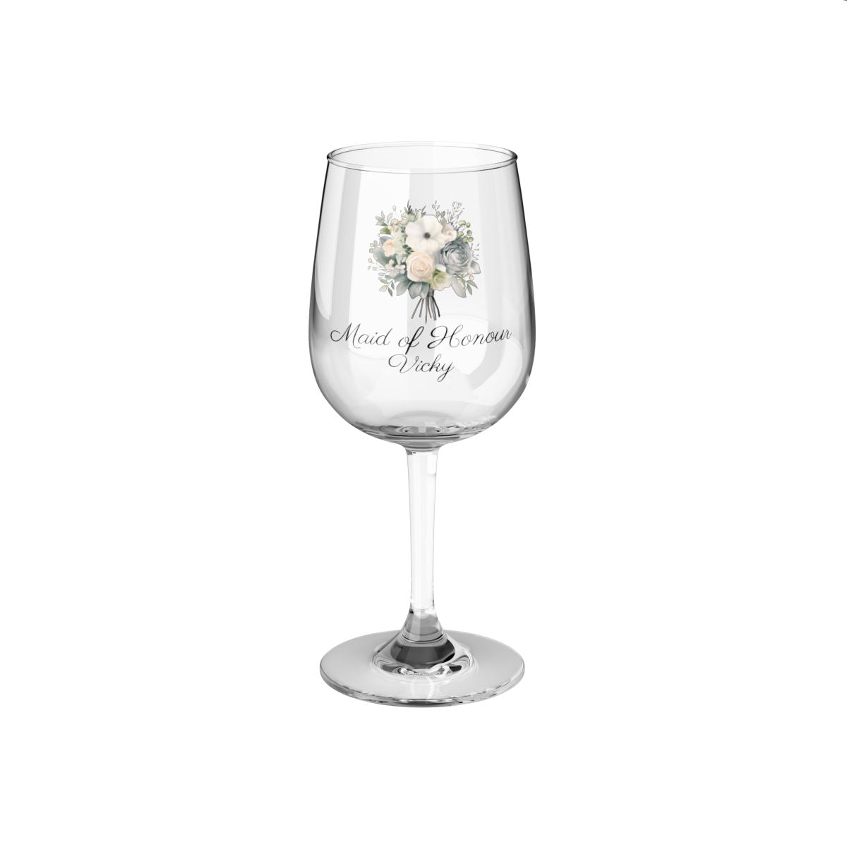 Wedding Bouquets Flower Personalised Floral Bouquet Wine Glass, Stemless Wine Glass, Whiskey Glass, Rocks Glass