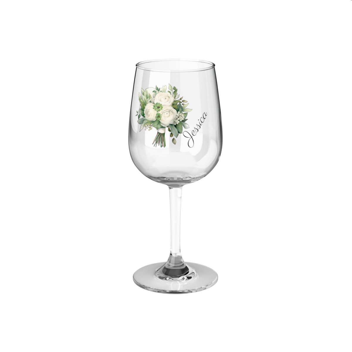 Wedding Bouquets Flower Personalised Floral Bouquet Wine Glass, Stemless Wine Glass, Whiskey Glass, Rocks Glass