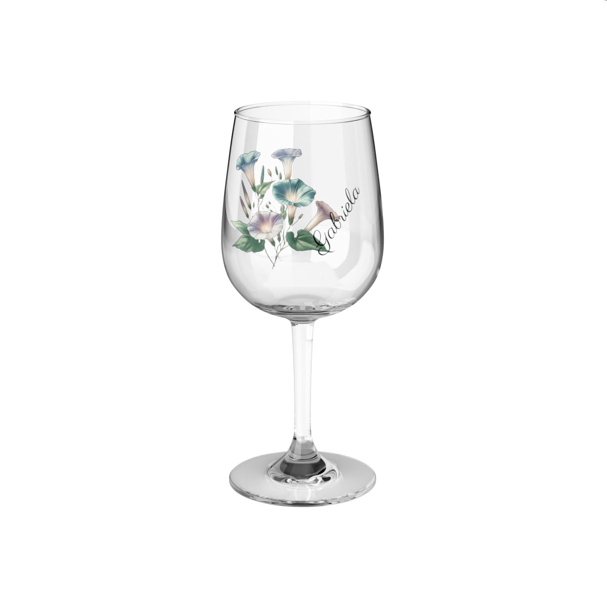 Morning Glory September Personalised Floral Birthday Month Bouquet Wine Glass, Stemless Wine Glass, Whiskey Glass, Rocks Glass