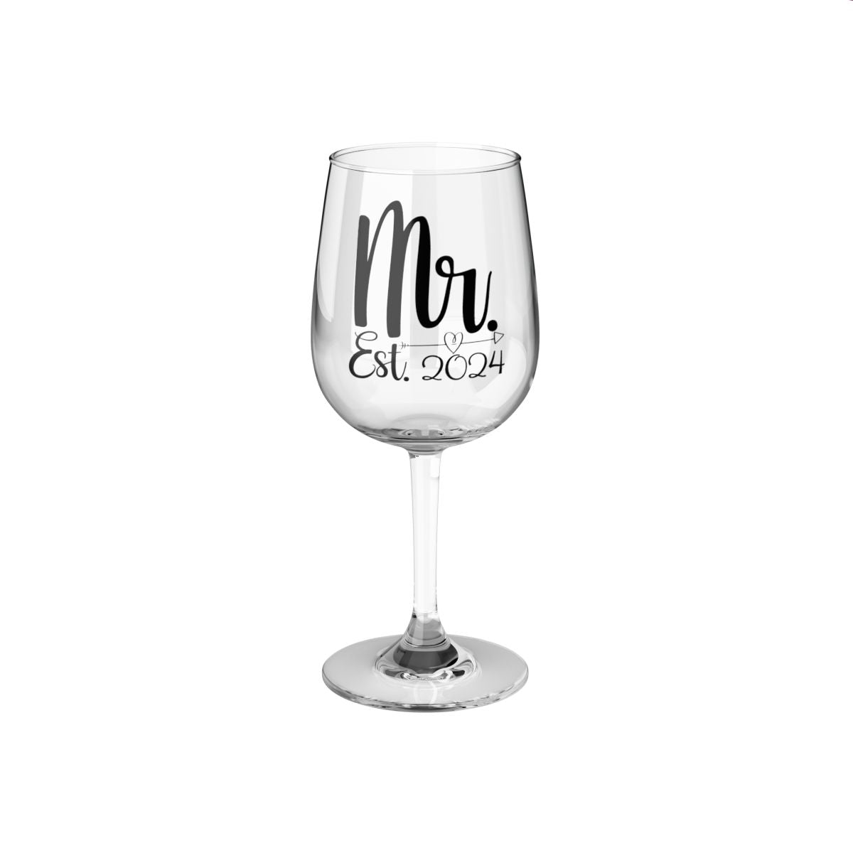 Mr And Mrs-2a Personalised Christmas Mr & Mrs Wine Glass 12oz, Whiskey Glass 6oz, Stemless Wine Glass 11.75oz, Rock Glass 10oz