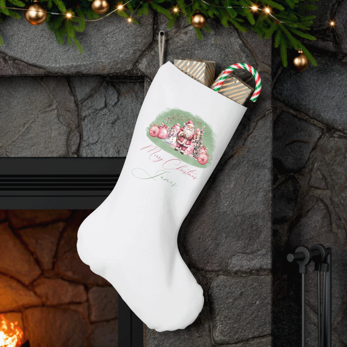 Santa Stocking Sage Christmas